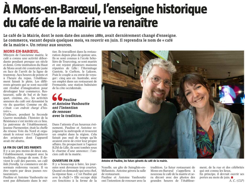 article de journal - café de la mairie